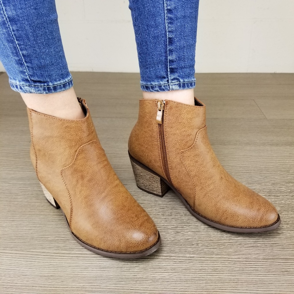 Cowgirl Ankle Booties Faux Leather - Picture 8 of 8